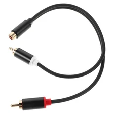 Female To Dual Male Splitter Stereo Audio Y Cable Gold Plated Adapter Connector