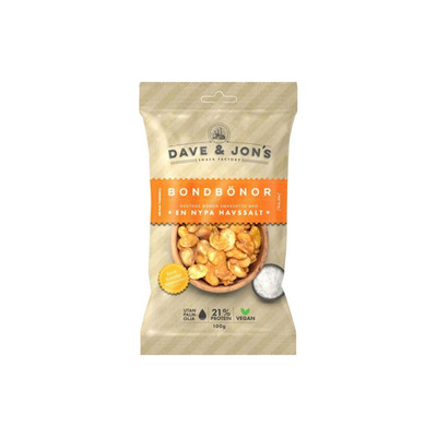 Dave & Jon s Roasted Broad Beans Sea Salt 100g Vegan Crunchy Snack