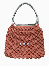 Macrame Purse Burndt Orange/ Terracotta Color Handmade Vintage