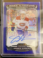 2022-23 O-Pee-Chee Platinum Rookie Blue Traxx Arber Xhekaj #R-AX Auto RC On Card. rookie card picture