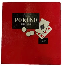 PO-KE-NO POKER - KENO - 12 Board Set - by the U.S. Playing Card Co. VINTAGE