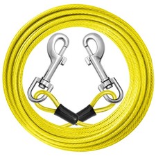 Dog Tie Out Cable: 15Ft Dog Leads for Yard Heavy Duty - Reflective Chain Leash