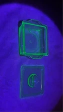 Green Uranium Glass Refrigerator Dish With Lid