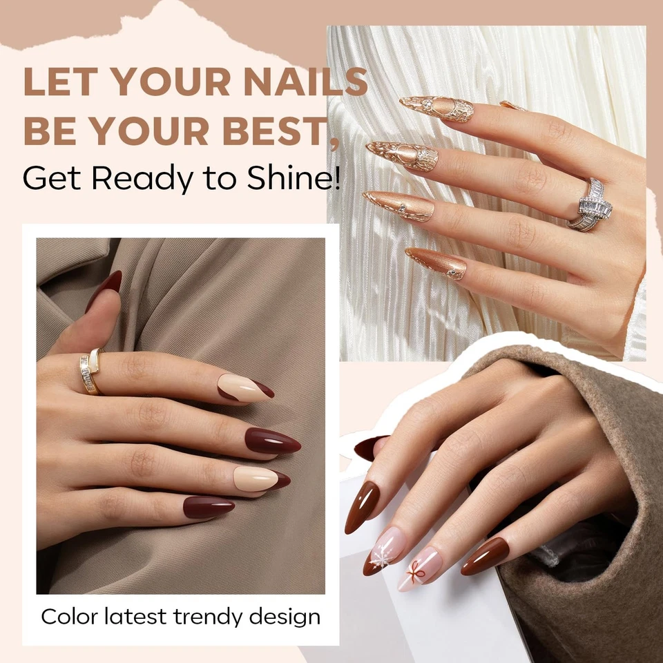 Set de 6 Colores Marrón Esmalte de Uñas-Juego de Esmaltes Marrones 6 Colores-Secado Rápido Foto 2 de 4