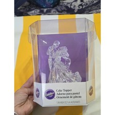 Vintage Wilton Clear Bianca Wedding Cake Topper Bride Groom First Dance NIB