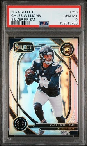 2024 PANINI SELECT SILVER PRIZM #216 CALEB WILLIAMS ROOKIE RC PSA 10