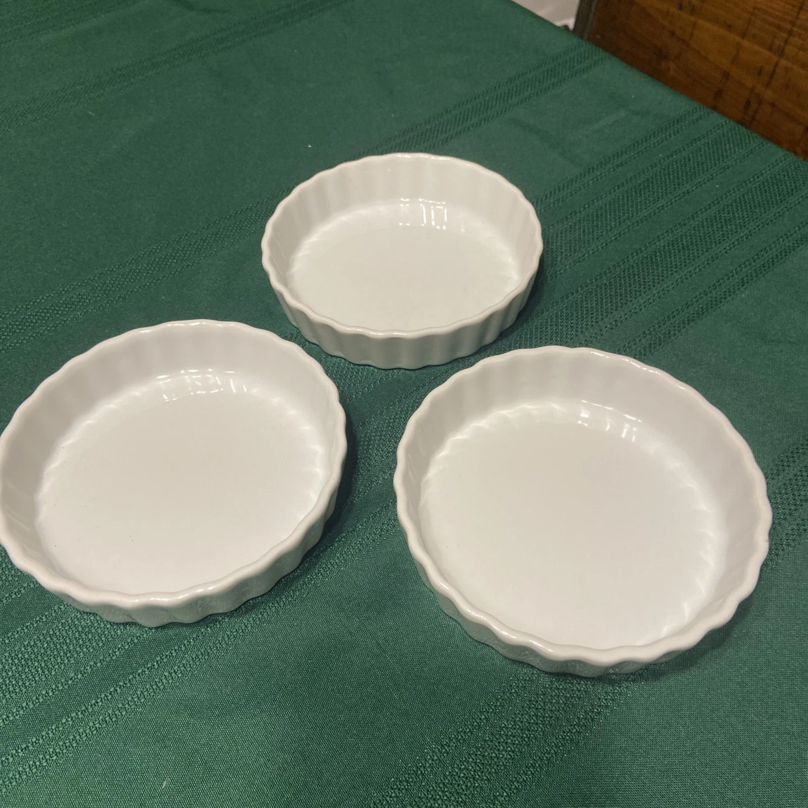 3 HIC HAROLD IMPORT CO INDIVIDUAL QUICHE TART DISHES 5"