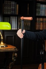 Handmade Wooden Walking Stick with Replaceable Ergonomic Handles, Gentleman Cane