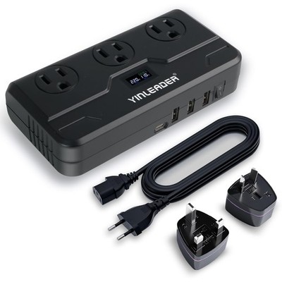Yinleader 220V to 110V Voltage Converter us to Europe Travel Adapter for Hair...