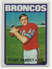 Topps 1972 Steve Ramsey #74 Denver Broncos NFL Football Rookie Card. rookie card picture