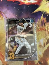 2025 Bowman Chrome Mega Box JACKSON MERRILL #38 Steel Metal Mojo Refractor /100