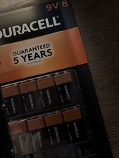 Duracell Coppertop 9 Volt Alkaline Batteries 8 Batteries Sealed Pack