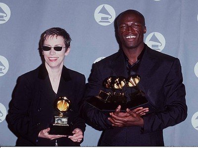 Annie Lennox & Seal The 38th GRAMMY Awards Press Room at Shrine Au- Old Photo