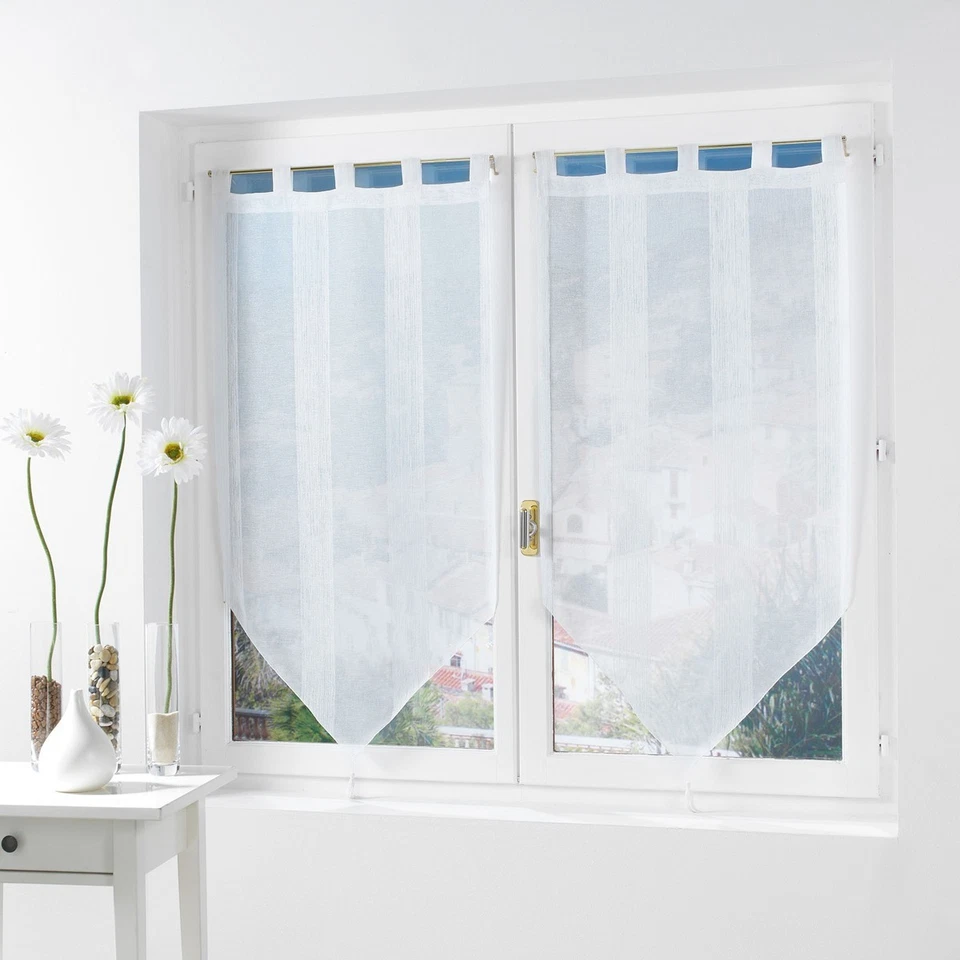 Paire de Voilages "Salina" 60x160cm Blanc - Photo 1/1