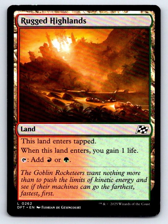 Rugged Highlands 262 Land Aetherdrift Magic: The Gathering