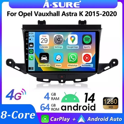 8 Core Android 14 4+64GBFür Opel Astra K 2015-2019 Carplay Autoradio GPS NAVI FM