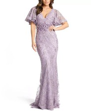 $798 Mac Duggal Flutter Sleeve Evening Gown size 8