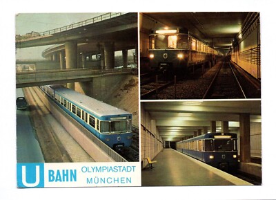 Postcard U Railway Olympic City Munich North Cemetery Track Area