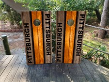 WATERPROOF NON-FADING Pittsburgh Sports Colors Cornhole Board Wraps
