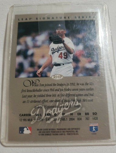 TOM CANDIOTTI 1996 LEAF DONRUSS SIGNATURE AUTOGRAPHED SIGNED AUTO BASEBALL CARD - Picture 2 of 2