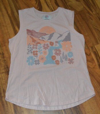 44 Degree North Womens XL Sleeveless Tank Top Mountain Flowers