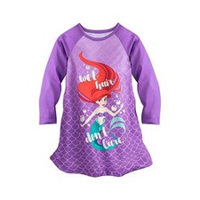  Disney Store Ariel Long Sleeve Nightshirt - Size 7/8 - New