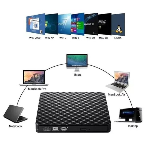 Lecteur CD DVD Externe USB 3.0 Graveur Portable RW ROM Compatible Windows Mac - Photo 3/4