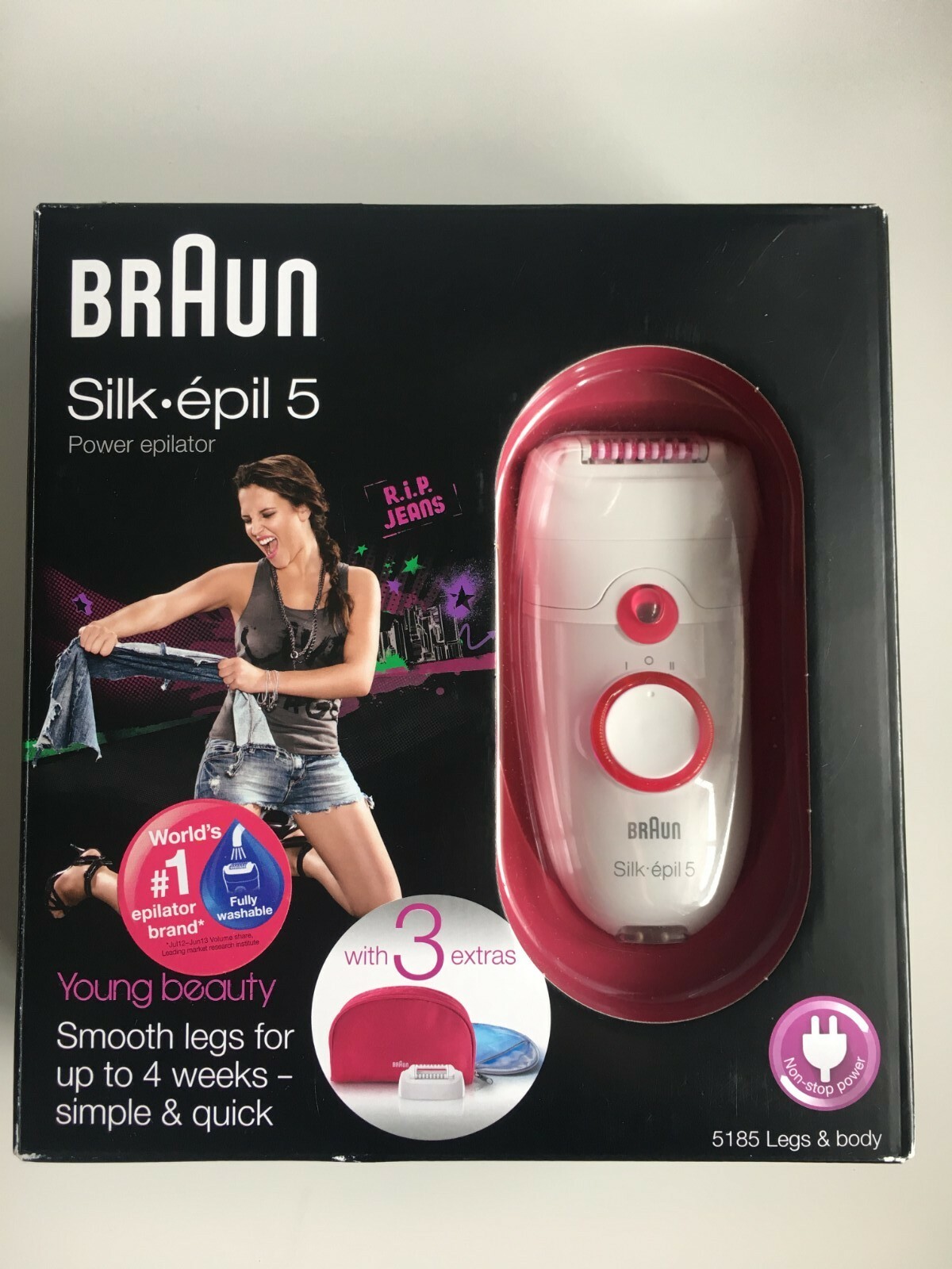 Épilateur électrique Braun Silk-épil 5 appareil épilation jambes et corps anti douleur