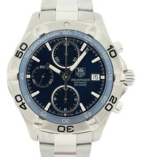 Tag Heuer 41mm Men's Aquaracer Automatic 300M Blue Dial Chrono Watch Ref CAF2112