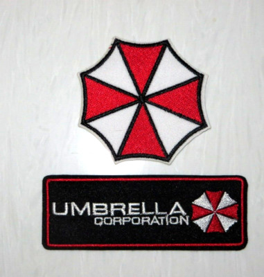 Resident Evil Umbrella Corporation Themed Embroidered Iron On Patch Set of 2