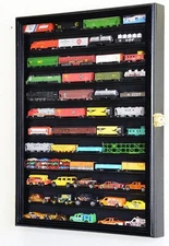 Train Display Case N Scale Black 12Shelves Cabinet Railroad Car Locomotive Frame