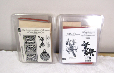 2000 Stampin  Up! Rubber Stamps A Cardinal Christmas 4 Stamps & Joy 6 Stamps New