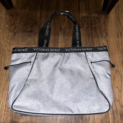 Victoria’s Secret Pink VS Duffle Bag Zippered Tote Gym Travel Weekender  Gray NEW - Main Image
