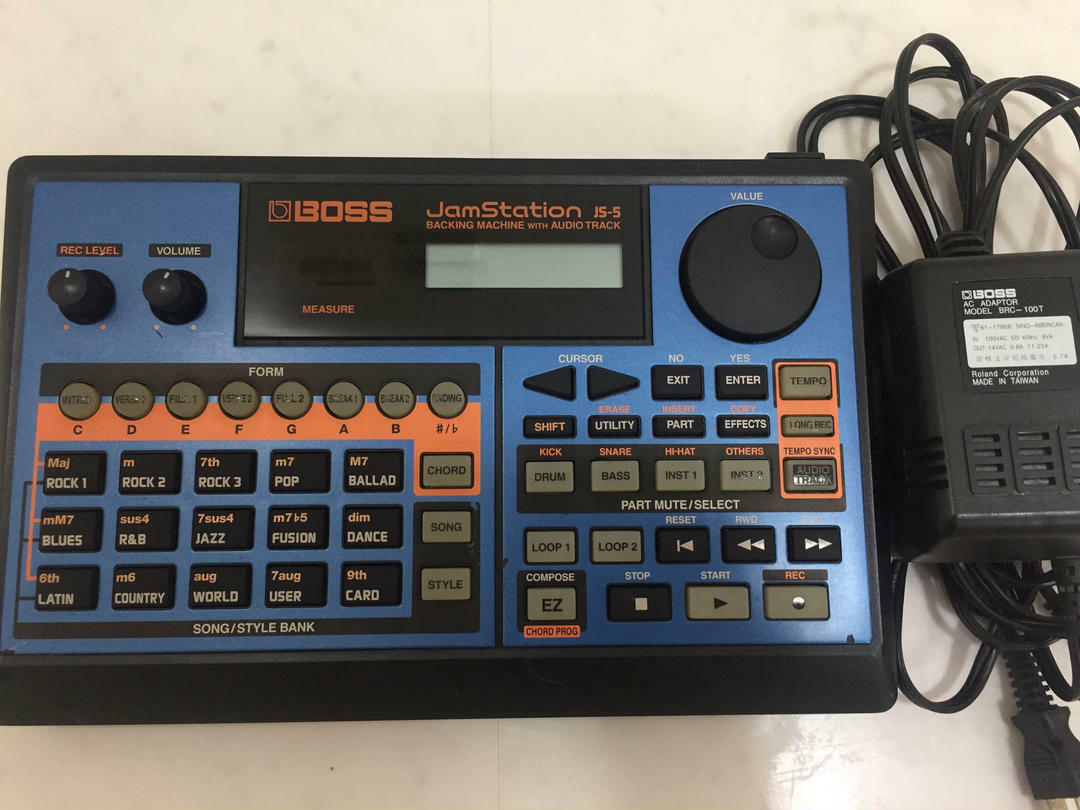 Boss JS-5 Jam Station Backing machine w/ Power Supply From Japan