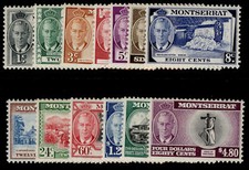 MONTSERRAT GVI SG123-135, 1951 complete set, LH MINT. Cat
