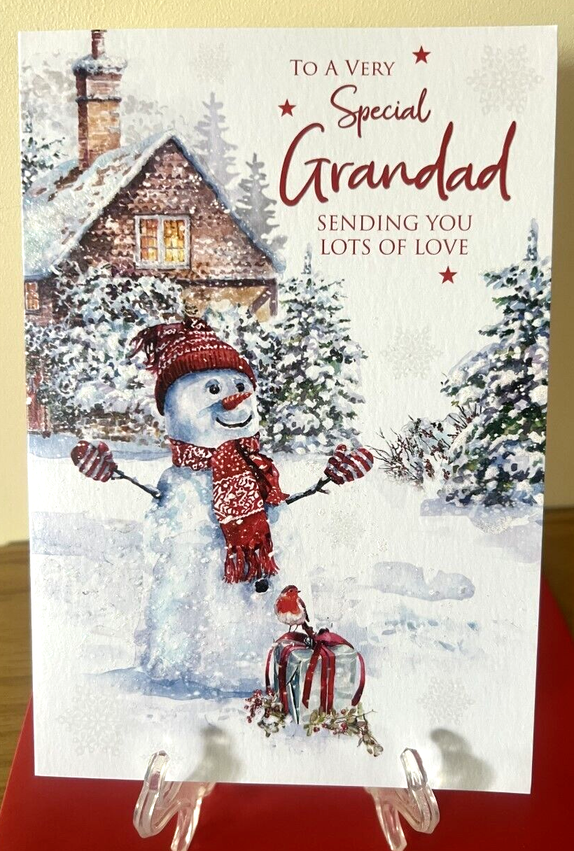 Christmas  Card Grandad  - Glitter Finish - Cherry Orchard
