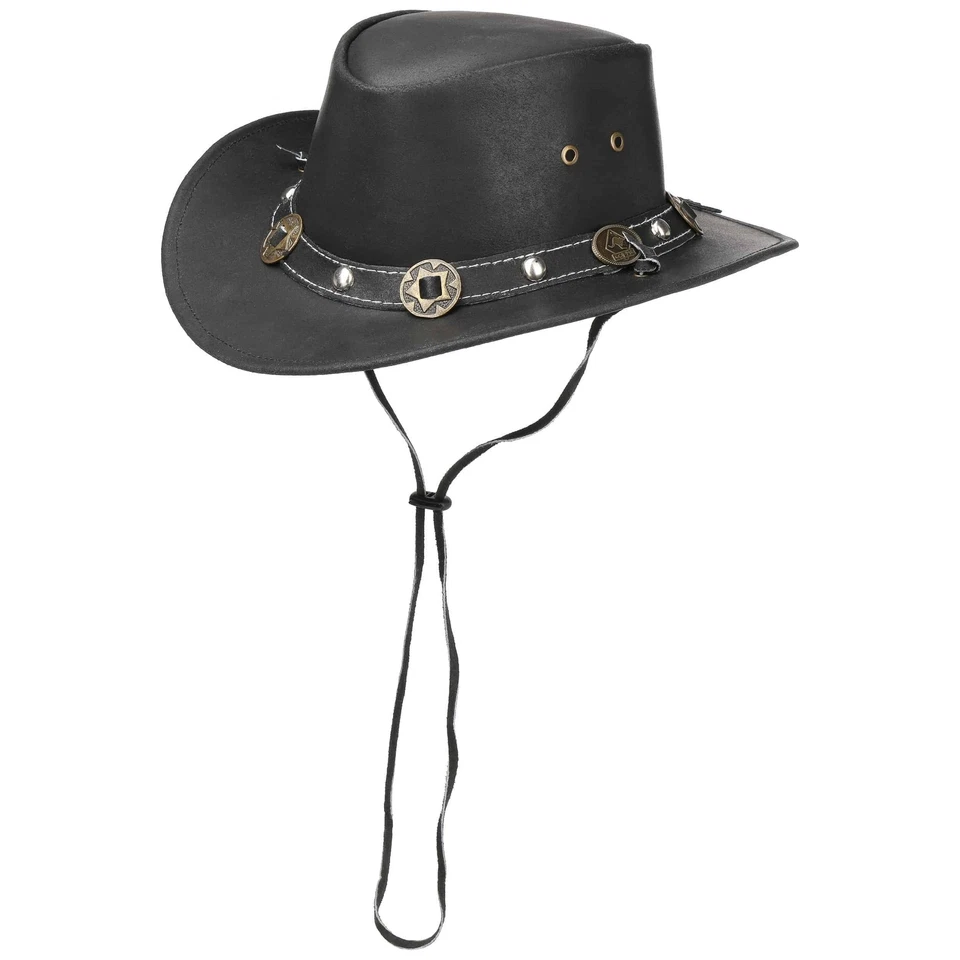 SCIPPIS Concho Lederhut Classic Hüte Lederhüte Echtleder Cowboyhut - Bild 1 von 1