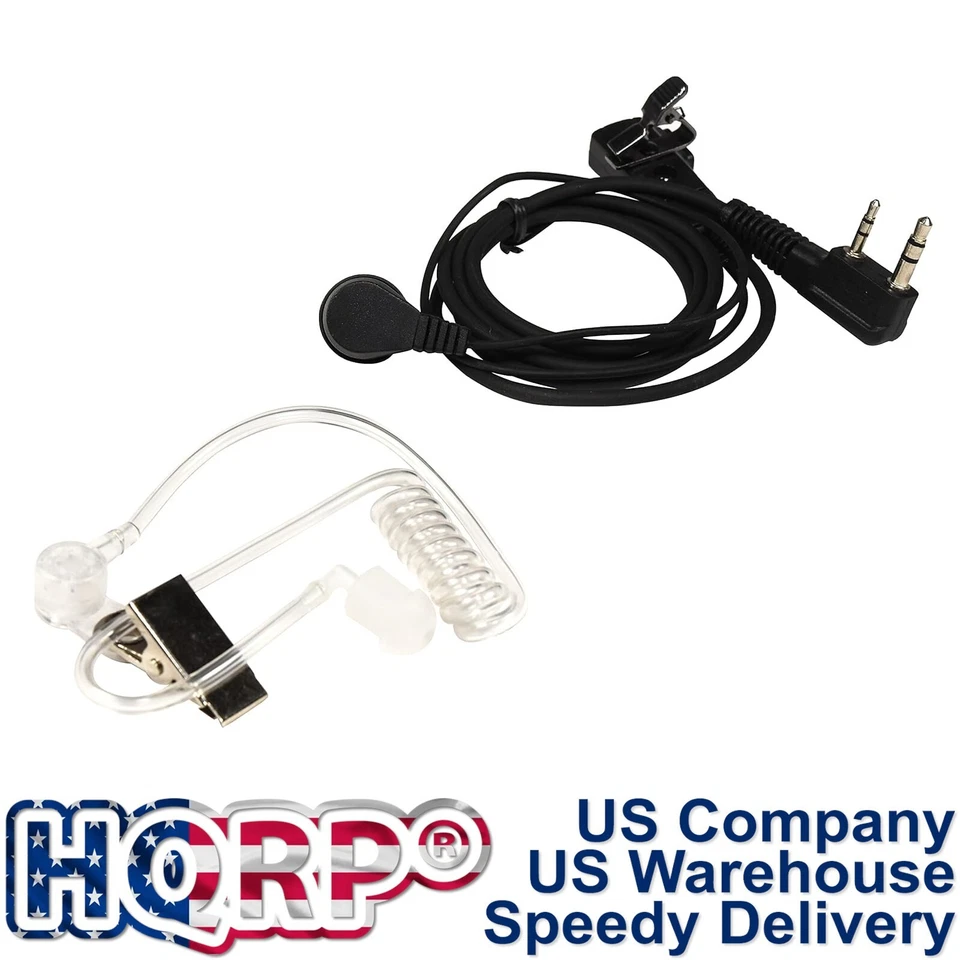 HQRP 2 Pin Auricular Micrófono para Kenwood TK-3360, TK-3400, TK-3402, TK-5220 - Image 3 of 4