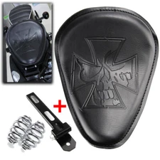 Motorcycle Solo Seat + 3" Spring Bracket Kit for Harley Chopper Bobber Sportster