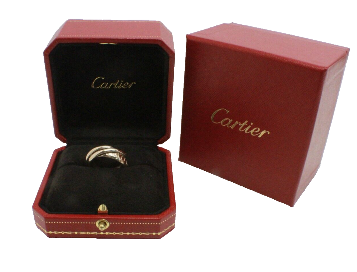 ぱ*お様 カルティエ　Cartier Trinity Ring 4205 ケース CARTIER Ring Trinity #55 K18 White Gold With Original Box | eBay