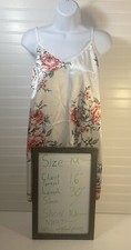 SHEIN Nightgown Women Medium White Floral Print NIP Adjustable Straps V Neck