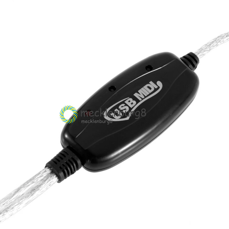 Cable de interfaz MIDI USB IN-OUT convertidor PC a teclado de música adaptador - Imagen 2 de 4