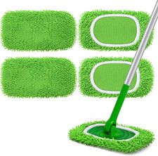 Reusable Microfiber Mop Pads Compatible with Swiffer Sweeper- 4 Pack Dry Sweepin