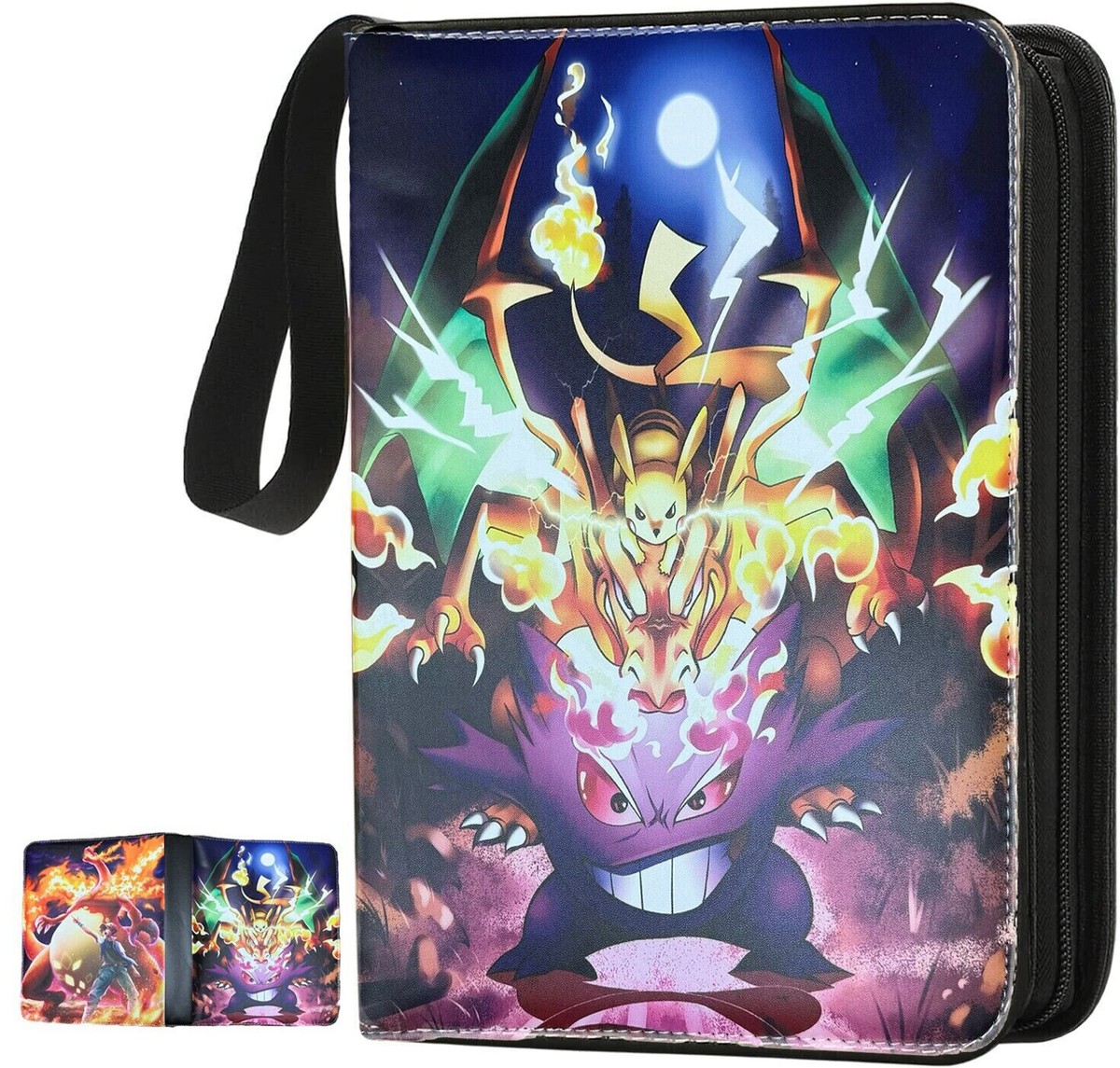 pokemon card binder 400 cards Trading - Holds | 50 Removable Sleeves | 3-Ring Collector Album (Black) Oh Cards Card Binder 4 Pocket, Trading
