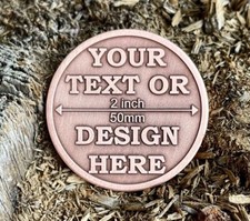 CUSTOM Coin  Custom Engraving Coin  Pendant  Keychain   50 mm-2" 