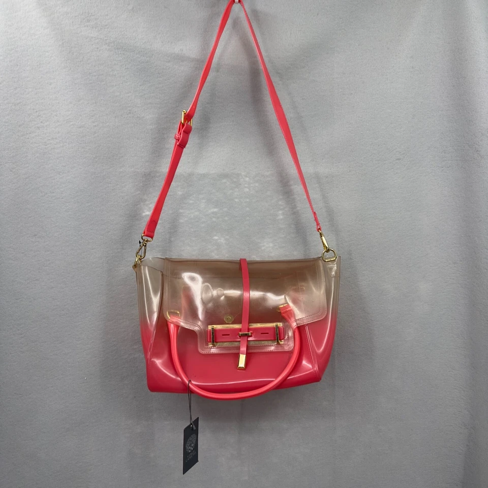 Bolso Bandolera Vince Camuto Ombre Jelly Rosa Asas Solapa Transparente Silencioso Y2k Años 90 Foto 2 de 4