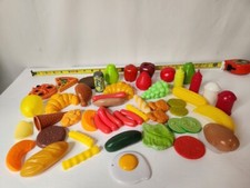 Kid  s PRETEND PLAY PLASTIC FOOD Fruit, Meat, Vegetables, 48 Pcs