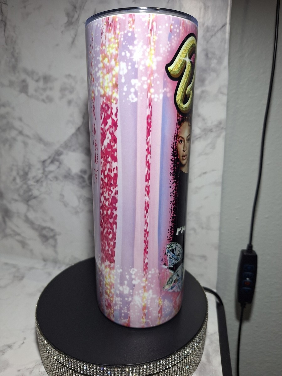 Beyonce' Tumbler 20oz Stainless Steel Skinny Straw Insulated Cup Mug