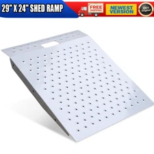 Shed Ramp for Riding Mower & Lawn Equipment Anti-Slip Punch Plate Ramp 29" x 24"