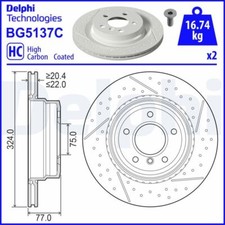 2x DELPHI BG5137C Bremsscheibe f�r BMW